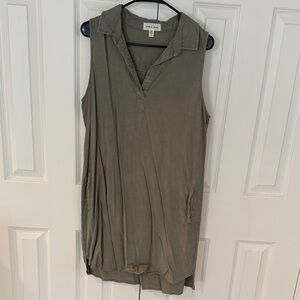Cloth & Stone Khaki Sleeveless Tunic